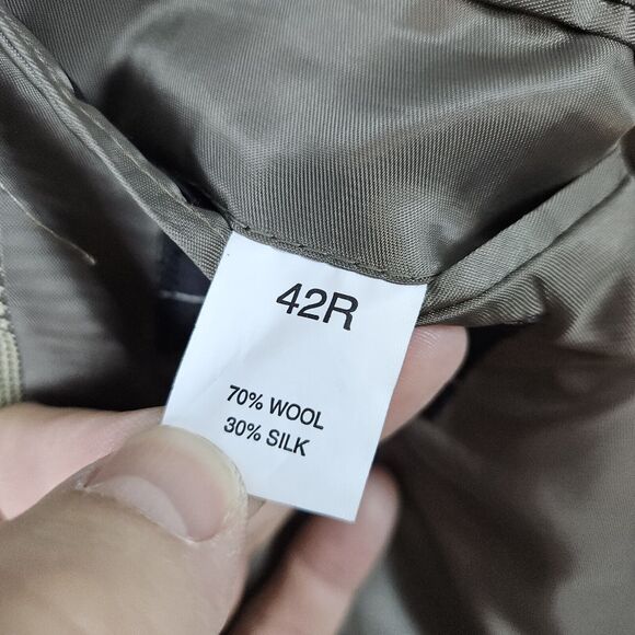 Jos A Bank Men's Size 42R Beige Windowpane‎ Blazer/Sport Coat/Suit Jacket SPOT - Picture 15 of 16